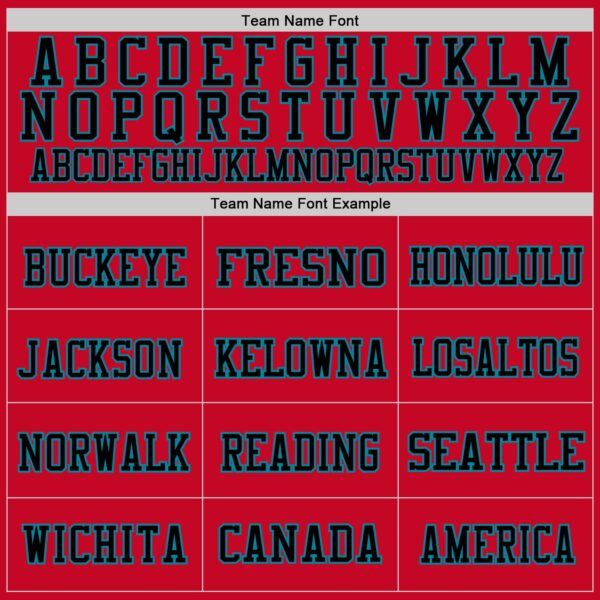 Custom Red Black-Teal Mesh Authentic Football Jersey