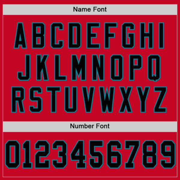 Custom Red Black-Teal Mesh Authentic Football Jersey