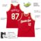 Custom Red White-Old Gold Authentic Throwback Basketball Jersey