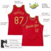 Custom Red Old Gold-Black Authentic Throwback Basketball Jersey
