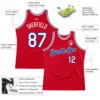 Custom Red White-Royal Authentic Throwback Basketball Jersey