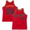 Custom Red Navy-Old Gold Authentic Throwback Basketball Jersey