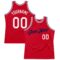 Custom Red White-Navy Authentic Throwback Basketball Jersey