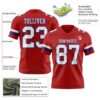 Custom Red White-Royal Authentic Football Jersey