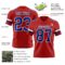 Red0888-2 Custom Red Royal-White Authentic Football Jersey