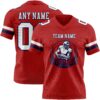 Custom Red White-Navy Authentic Football Jersey