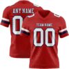 Red0890 Custom Red White-Navy Authentic Football Jersey
