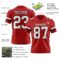 Red0892-2 Custom Red White-Black Authentic Football Jersey