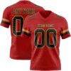 Custom Red Black-Old Gold Authentic Football Jersey