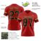 Red0893-2 Custom Red Black-Old Gold Authentic Football Jersey