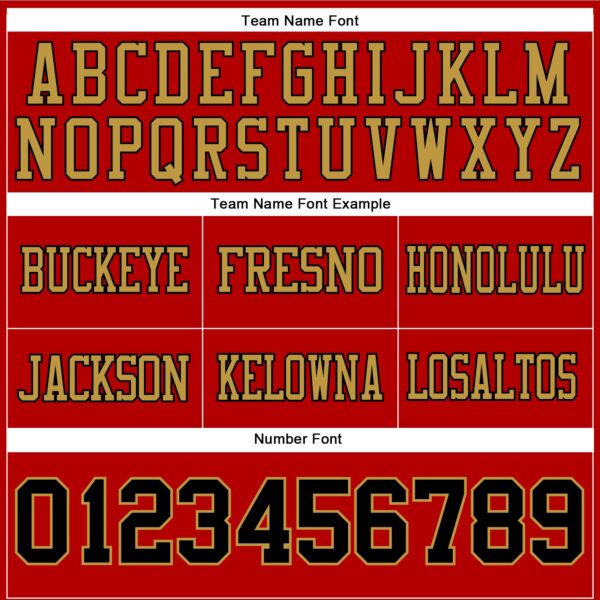 Custom Red Black-Old Gold Authentic Football Jersey