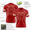 Custom Red Cream Authentic Football Jersey