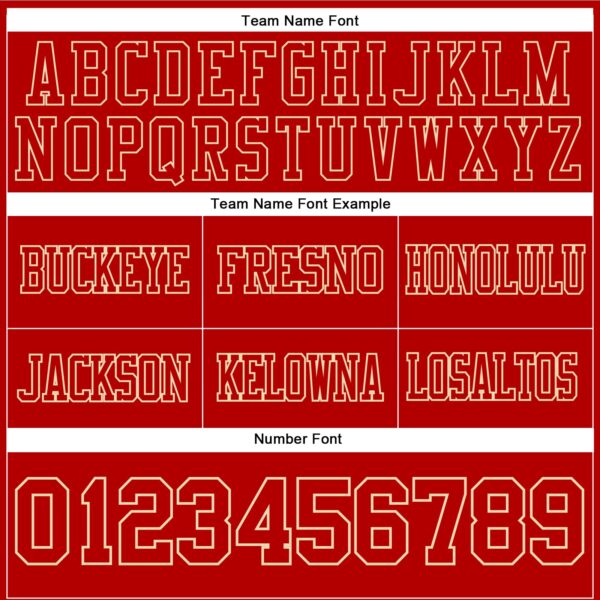 Custom Red Cream Authentic Football Jersey