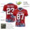 Red0900-2 Custom Red White-Sky Blue 3D Pattern Splash Authentic Football Jersey