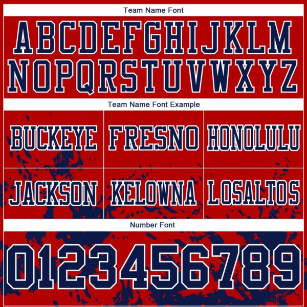Custom Red Navy-White 3D Pattern Splash Authentic Football Jersey
