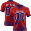 Custom Red Royal-White 3D Pattern Splash Authentic Football Jersey