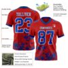 Custom Red Royal-White 3D Pattern Splash Authentic Football Jersey