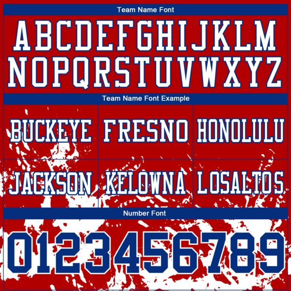 Custom Red Royal-White 3D Pattern Splash Authentic Football Jersey