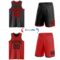 Custom Reversible Black Red Double Side Sublimation Basketball Suit Jersey