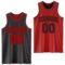 Custom Reversible Black Red Double Side Sublimation Basketball Suit Jersey