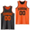 Custom Reversible Black Orange Double Side Sublimation Basketball Suit Jersey