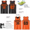 Custom Reversible Black Orange Double Side Sublimation Basketball Suit Jersey