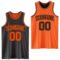 Custom Reversible Black Orange Double Side Sublimation Basketball Suit Jersey