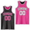 Custom Reversible Black Pink-White Double Side Sublimation Basketball Suit Jersey