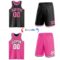 Custom Reversible Black Pink-White Double Side Sublimation Basketball Suit Jersey