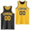 Custom Reversible Black Gold-White Double Side Sublimation Basketball Suit Jersey