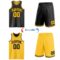 Custom Reversible Black Gold Double Side Sublimation Basketball Suit Jersey