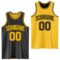Custom Reversible Black Gold Double Side Sublimation Basketball Suit Jersey