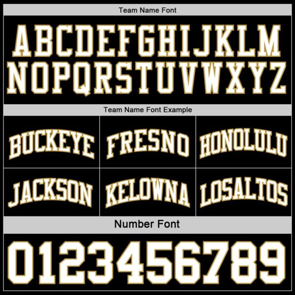Custom Reversible Black White-Old Gold Double Side Sublimation Basketball Suit Jersey