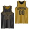 Custom Reversible Black Old Gold Double Side Sublimation Basketball Suit Jersey