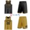 Custom Reversible Black Old Gold Double Side Sublimation Basketball Suit Jersey