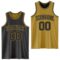 Custom Reversible Black Old Gold Double Side Sublimation Basketball Suit Jersey