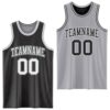 Custom Reversible Black White-Gray Double Side Sublimation Basketball Suit Jersey