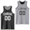 Custom Reversible Black White-Gray Double Side Sublimation Basketball Suit Jersey