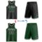 Custom Reversible Black Green-White Double Side Sublimation Basketball Suit Jersey