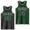 Custom Reversible Black Green-White Double Side Sublimation Basketball Suit Jersey
