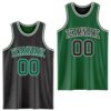Custom Reversible Black Kelly Green-White Double Side Sublimation Basketball Suit Jersey