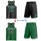 Custom Reversible Black Kelly Green-White Double Side Sublimation Basketball Suit Jersey