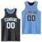Custom Reversible Black White-Light Blue Double Side Sublimation Basketball Suit Jersey
