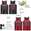 Custom Reversible Black Maroon-White Double Side Sublimation Basketball Suit Jersey