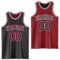 Custom Reversible Black Maroon-White Double Side Sublimation Basketball Suit Jersey