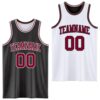 Custom Reversible Black Maroon-White Double Side Sublimation Basketball Suit Jersey