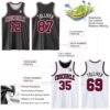 Custom Reversible Black Maroon-White Double Side Sublimation Basketball Suit Jersey