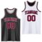 Custom Reversible Black Maroon-White Double Side Sublimation Basketball Suit Jersey