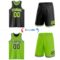 Custom Reversible Black Neon Green-White Double Side Sublimation Basketball Suit Jersey