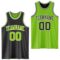 Custom Reversible Black Neon Green-White Double Side Sublimation Basketball Suit Jersey